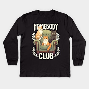 HOMEBODY CLUB CATS Kids Long Sleeve T-Shirt